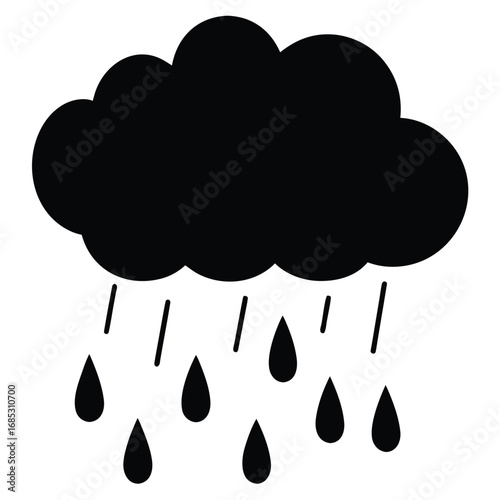 rain cloud vector icon