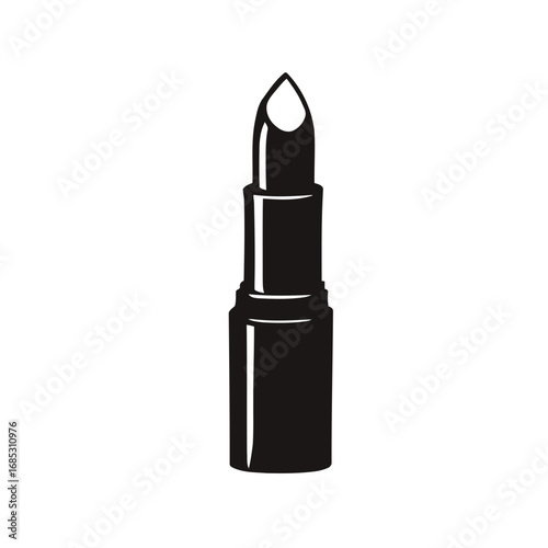 Lipstick ammunition cartridges isolated on a white background with a cosmetic makeup stick