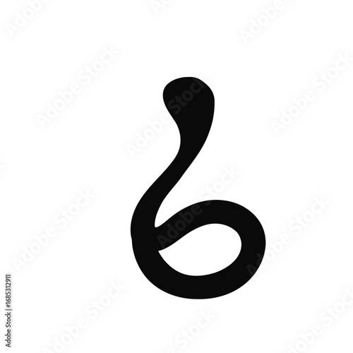 Wallpaper Mural A vector illustration of a black and white cartoon snake symbol Torontodigital.ca