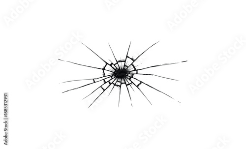 Abstract radial broken glass pattern. Vector retro hand drawn illustration