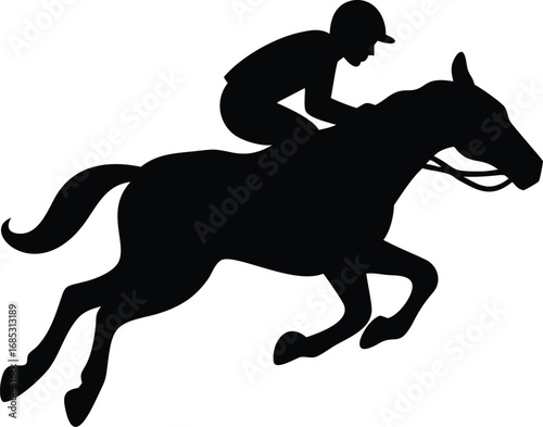 Horse Riding Jump Silhouette Vector