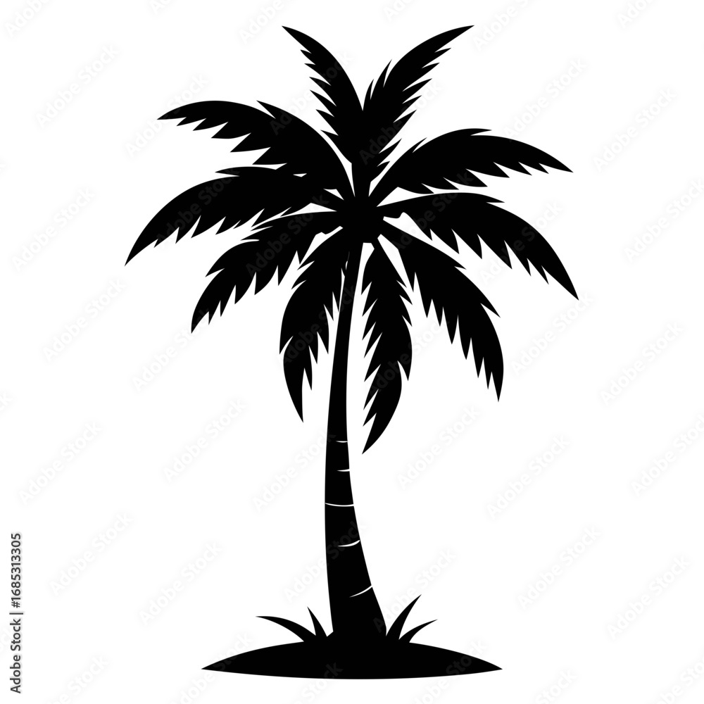Obraz premium Tropical Palm Tree Silhouette Vector