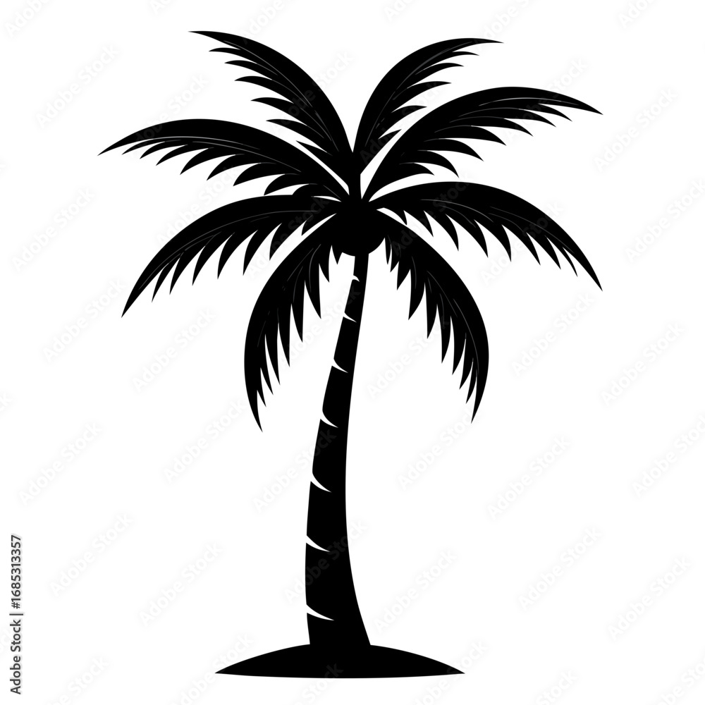 Obraz premium Tropical Palm Tree Silhouette Vector