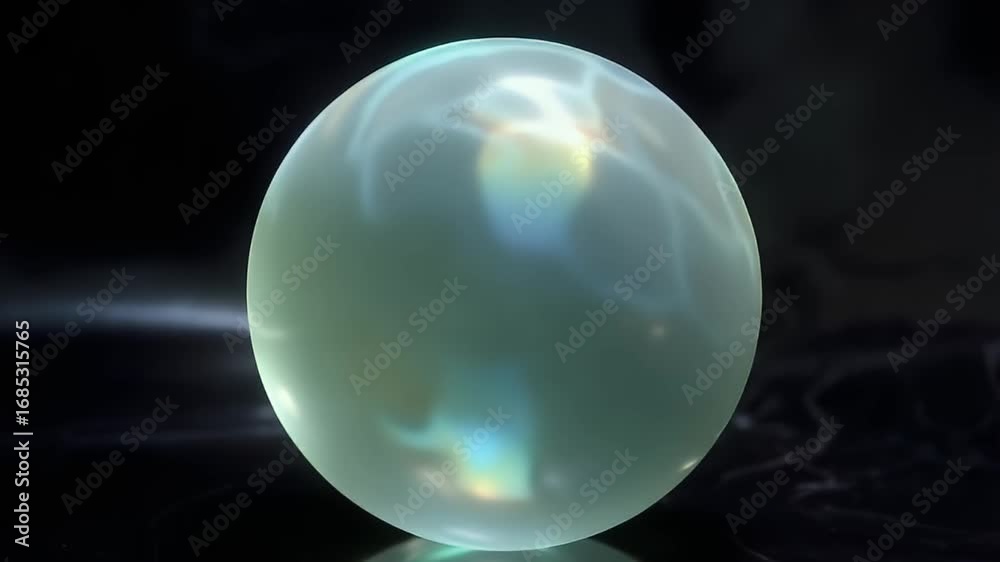 Luminous opalescent sphere radiating a soft ethereal light Luminous opalescent sphere radiating a soft ethereal light