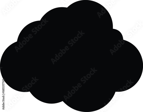 Black cloud icon vector