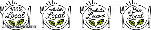 Logo assiette : je mange bio, acheter local !