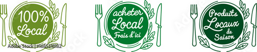Logo assiette : je mange bio, acheter local !