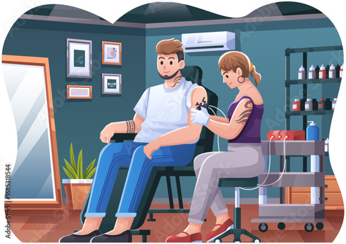 Tattoo Studio Artist Illustration