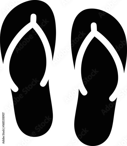 Simple black flip flops graphic