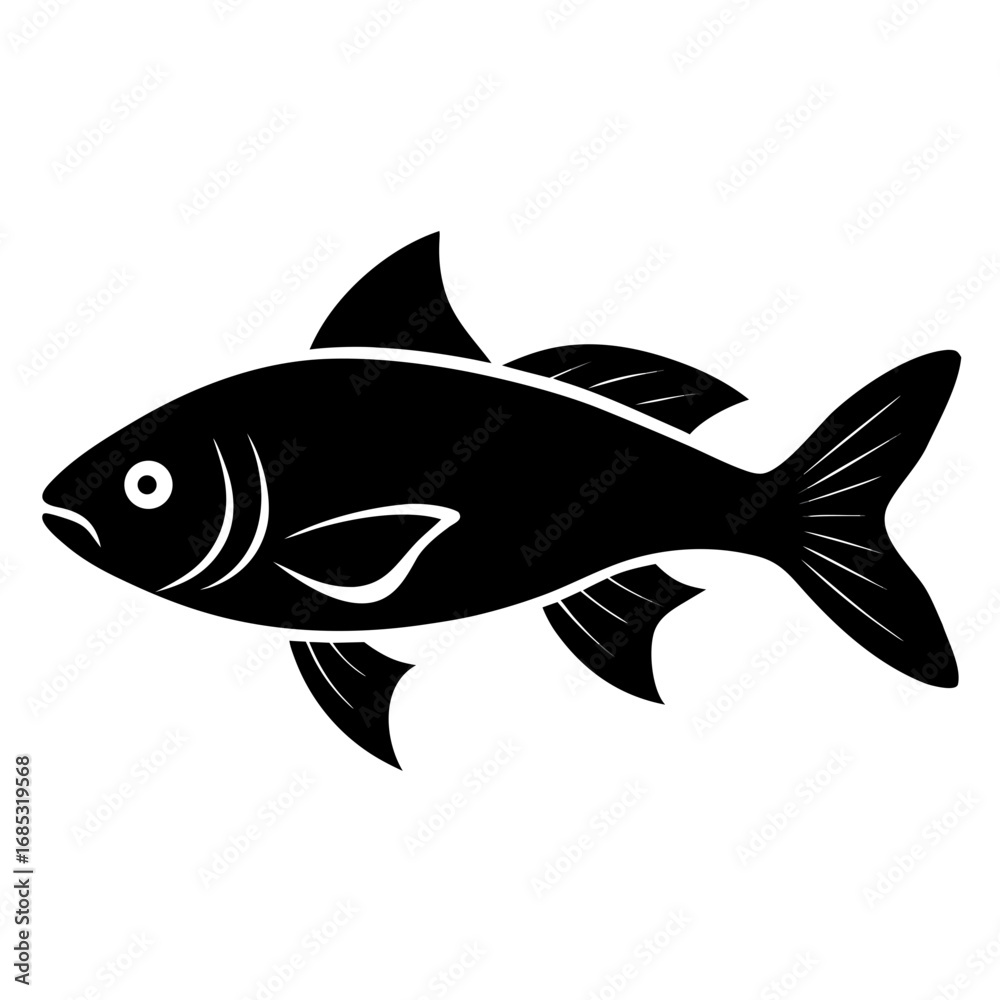 Fototapeta premium Underwater Fish Silhouette Scene