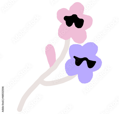 Abstract pastel shapes with black details background isolated on a transparent background