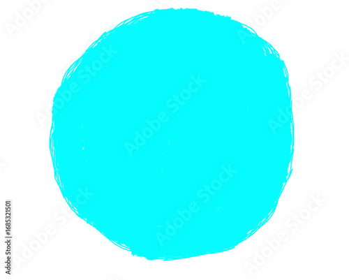 Bright Cyan Circle on White Background abstract isolated on a transparent background