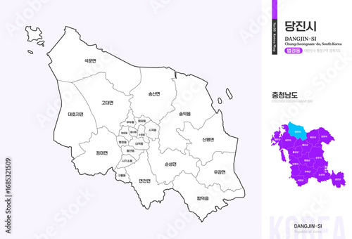 충청남도 당진시 법정동 윤곽선 지도