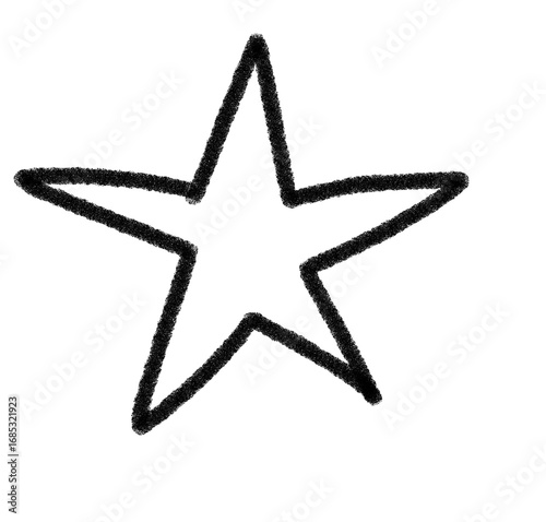 Outline of a Star on White Background black border isolated on a transparent background