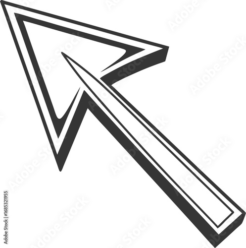 Bold Arrow Cursor Vector Icon – Direction and Navigation Symbol
