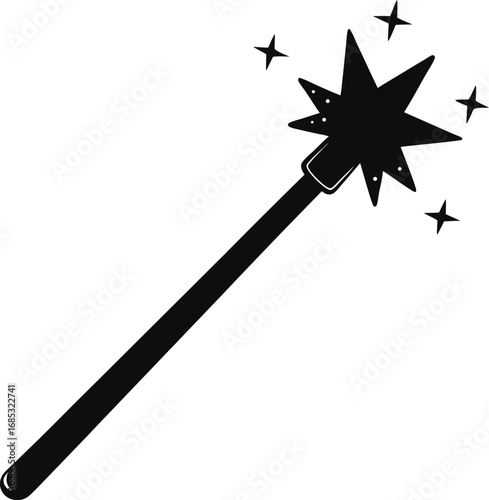 Black magic wand vector