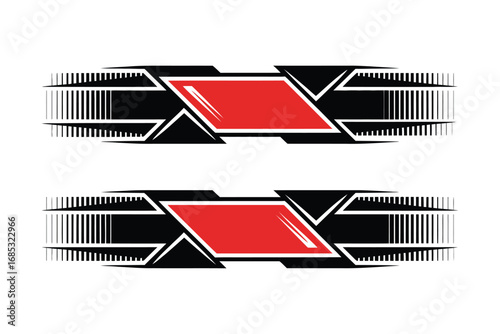 Car Stickers and Racing Stripes Vector Template Collection – Sporty Vehicle Body Decals for Auto Modification, Custom Wraps, Tuning Graphics, and High-Speed Design Projects