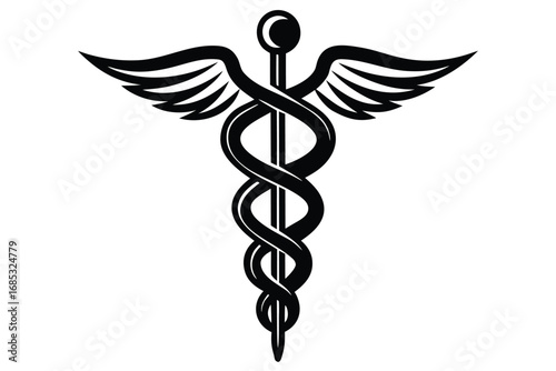 rod of asclepius vector icon