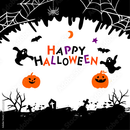 かわいいハロウィン　背景イラスト