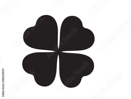 Clover flower Icon in silhouette.