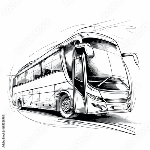 vector, illustration, bus, transport, coach, vehicle, transportation, london, travel, red, isolated, public, car, double, white, tour, city, decker, road, tourist, urban, passenger, van, wheel, touris
