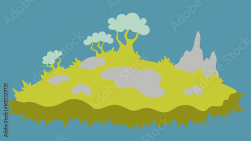Tundra Moss and Lichens Arctic Nature Vector Illustration