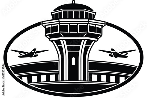 air traffic control tower vector icon