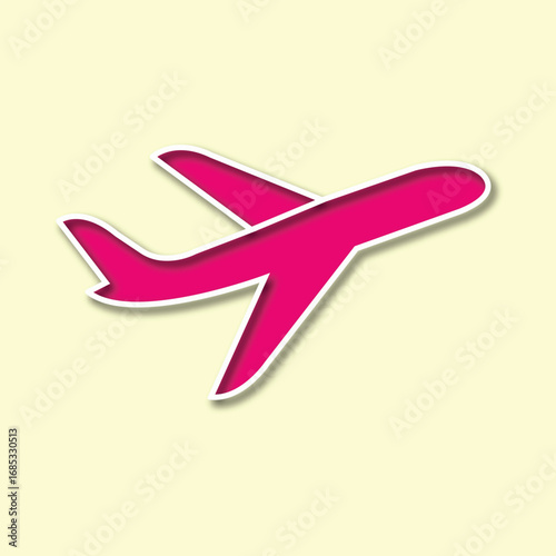 Airplane Silhouette Taking Off Vector Illustration
