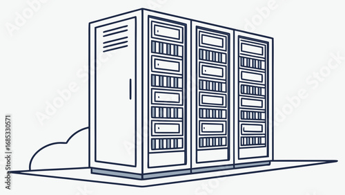 Data Center Server Rack Illustration
