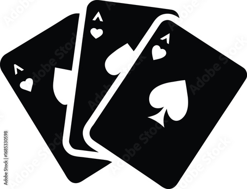 Set of 3 playing cards vector