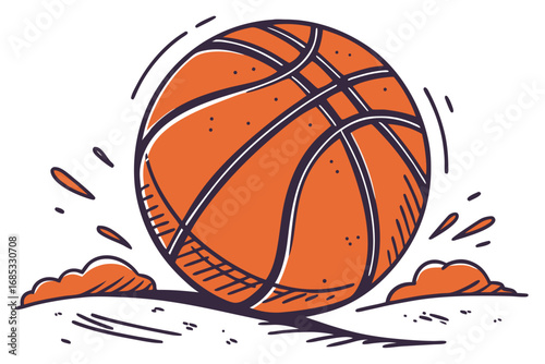 Basketball Illustration with Motion Effect