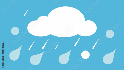 Hailstorm with Large Hailstones Dramatic Nature Vector Illustration