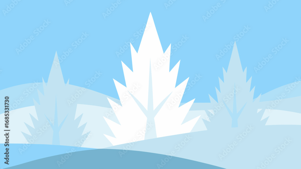 Obraz premium Hoar Frost on Winter Morning Delicate Nature Vector Illustration