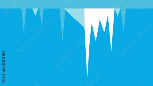 Icicles Hanging from a Roof Winter Nature Vector Illustration