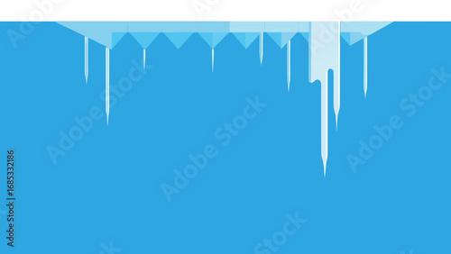 Icicles Hanging from Roof Winter Nature Vector Illustration