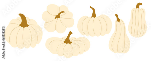 Light-colored pumpkins.