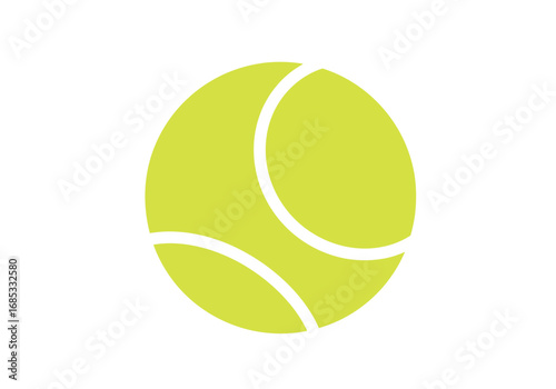 Vibrant tennis ball graphic on white background, perfect for sports branding, design, and recreational use