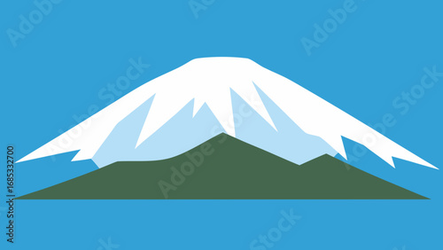 Kilimanjaro Snow Cap Majestic African Mountain Vector Illustration