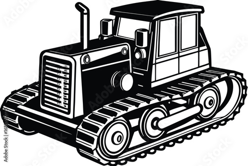 crawler tractor vector