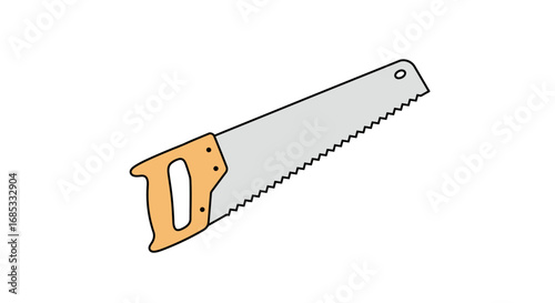 Hand saw illustration for construction, DIY projects, and home improvement with professional design