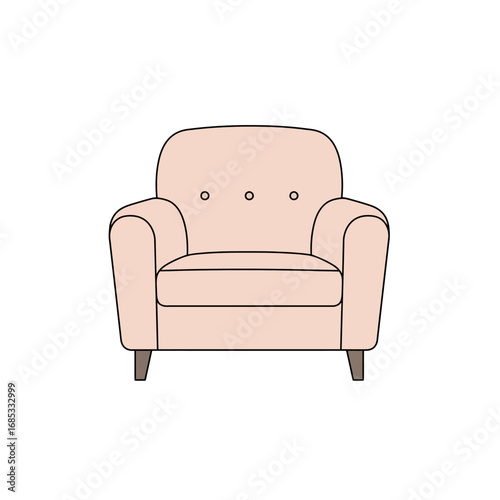 Elegant blush armchair design for modern living room or interior decor projects, inviting comfort and style