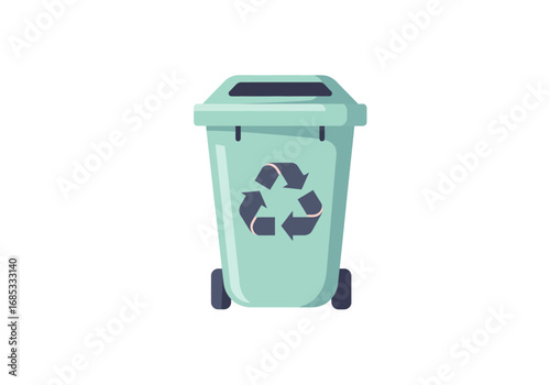 Recycling bin graphic symbolizing waste management, environmental protection, and sustainable practices for eco-friendly projects