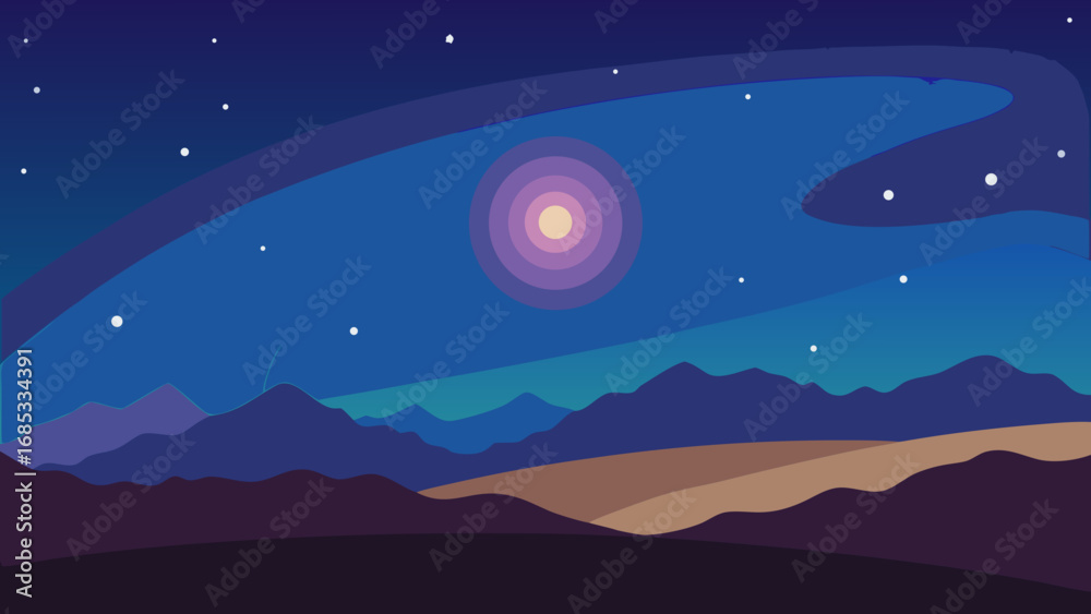 Fototapeta premium Stunning Milky Way Galaxy Visible Nature Vector Illustration Cosmic Night Sky