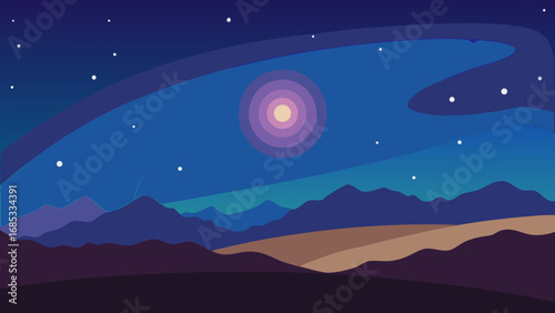 Stunning Milky Way Galaxy Visible Nature Vector Illustration Cosmic Night Sky
