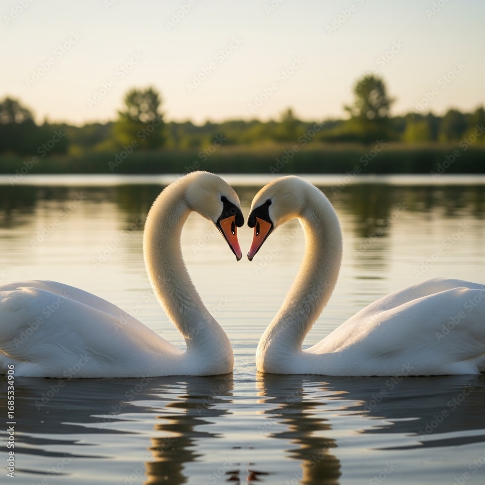 Fototapeta premium swans on the lake