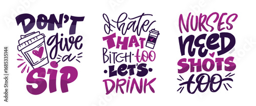 Trendy hand drawn doodle lettering quote about drinks - wine. Wine lover. Lettering for t-shirt design, mug print, bag print, clothes fashion. 100% hand drawn vector image.