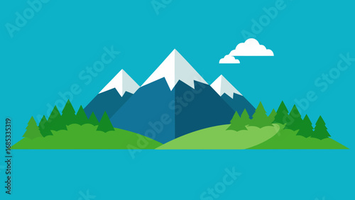 Picturesque New Zealand Fiordland Nature Vector Illustration Pristine Wilderness