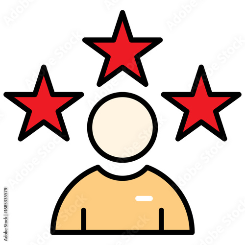 Expertise rating with three stars icon