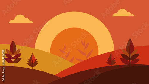 Golden autumnal equinox sunset a beautiful natural celestial light display