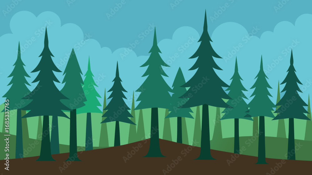 Fototapeta premium Serene boreal forest with sparse trees a beautiful natural northern wilderness